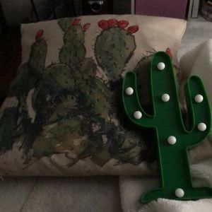 Cactus pillow and light